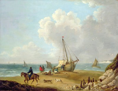 Fischer entladen ihren Fang in Freshwater Bay, Isle of Wight von George Morland